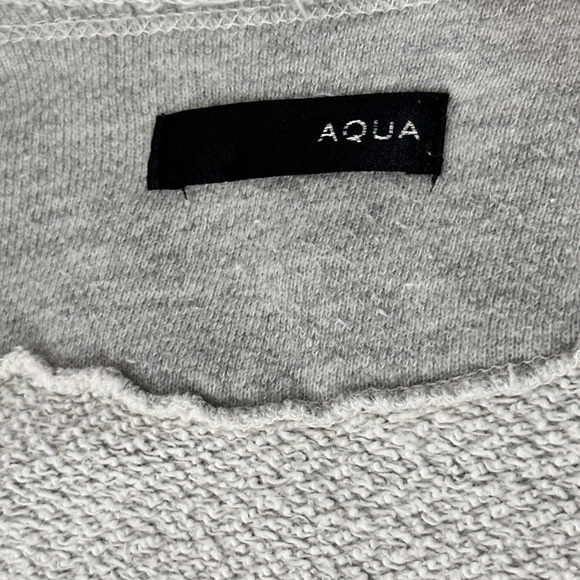 Aqua Brand Gray Sweatshirt Waterfall Long Sleeve Cropped Cardigan Small Pockets - Picture 6 of 6